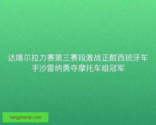 达喀尔拉力赛第三赛段激战正酣西班牙车手沙雷纳勇夺摩托车组冠军